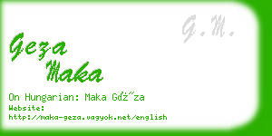geza maka business card